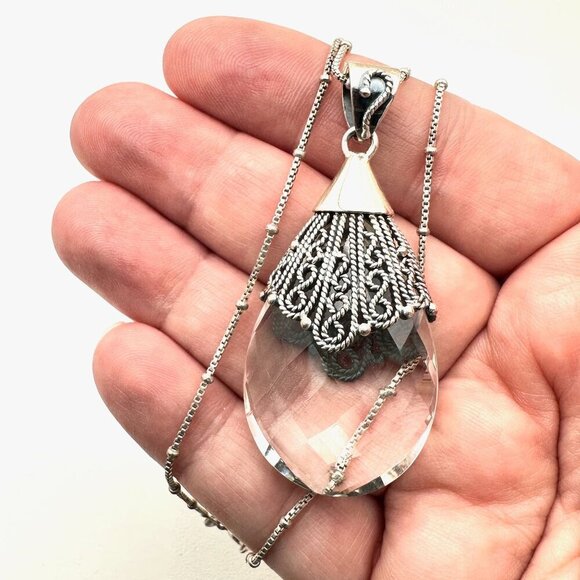 QVC Designer DP Doug Paulus Womens Necklace Sterling Silver White Topaz - Picture 3 of 6